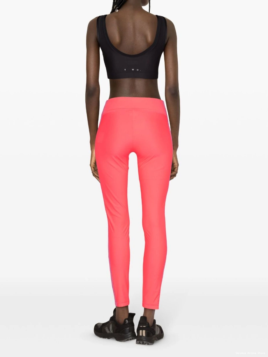 Cheap Women Versace Couture logo-tape cropped leggings Jeans 0728